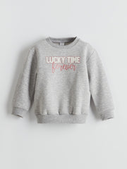 LCW Kids Ecru Teddy Bear Printed Girls Thick Sweatshirt 2-Pack