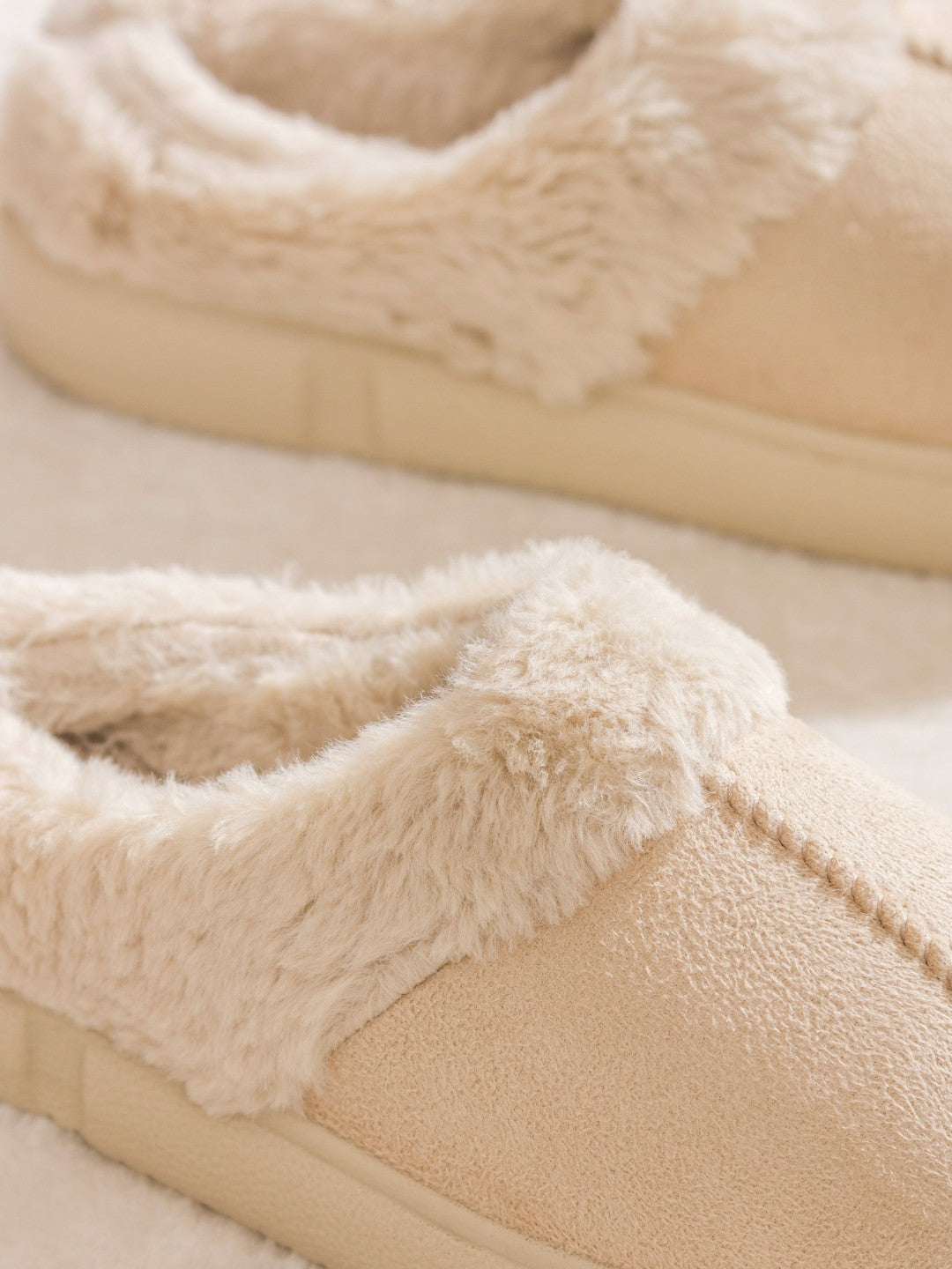 LCW Steps Beige Suede-Look Women Home Slippers
