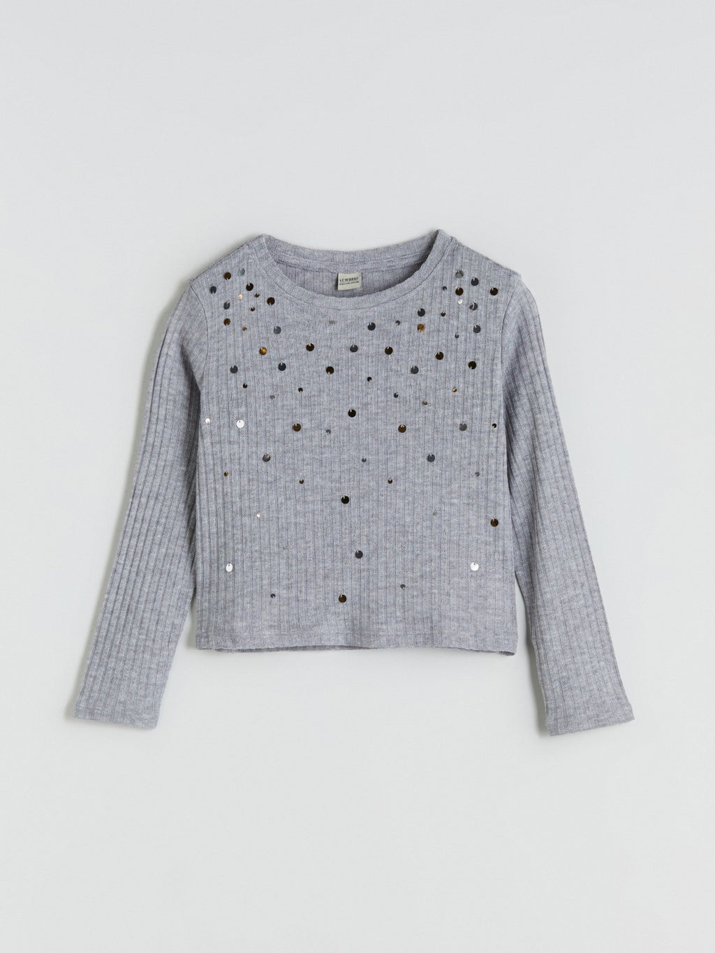 LCW Kids Crew Neck Sequined Girls T-Shirt