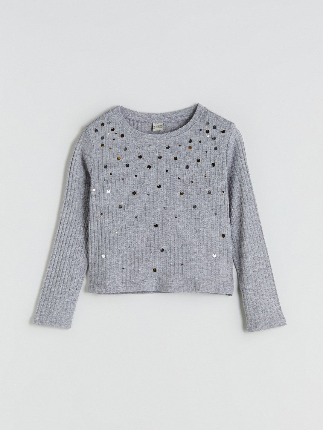 LCW Kids Crew Neck Sequined Girls T-Shirt