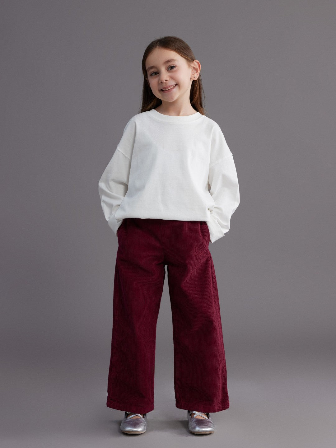 LCW Kids Wide Leg Girls Velvet Trousers