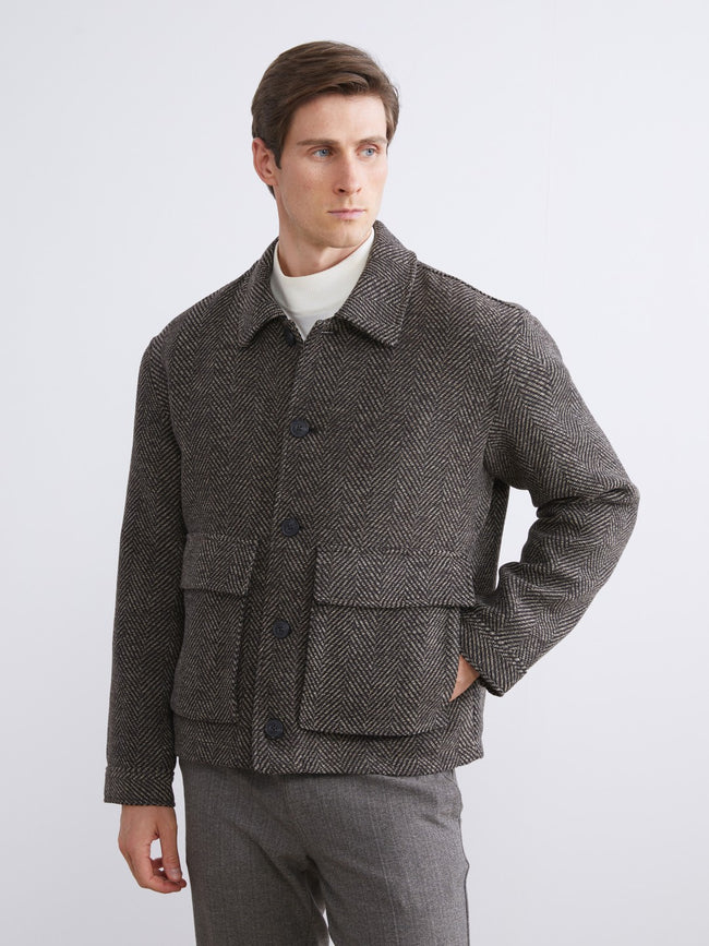 LCW Vision Standard Pattern Men Cachet Coat Main Image