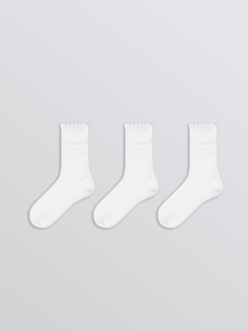 LCW Eco White Women Plain Ankle Socks 3-Pack
