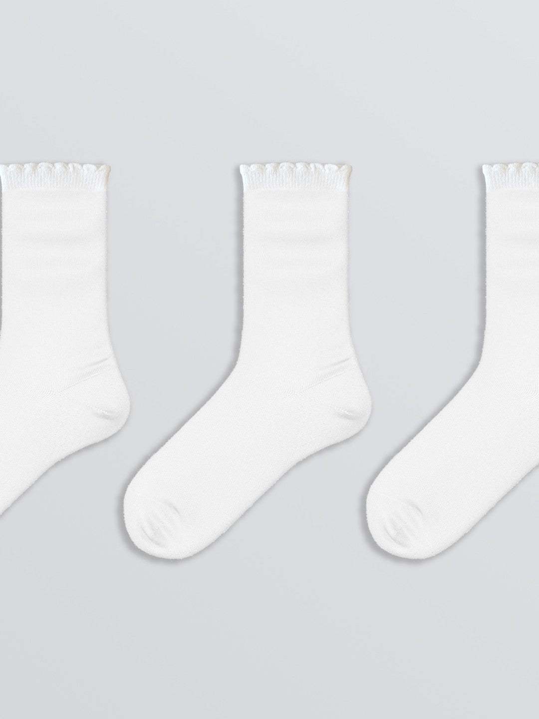 LCW Eco White Women Plain Ankle Socks 3-Pack