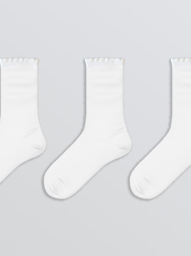 LCW Eco White Women Plain Ankle Socks 3-Pack Main Image