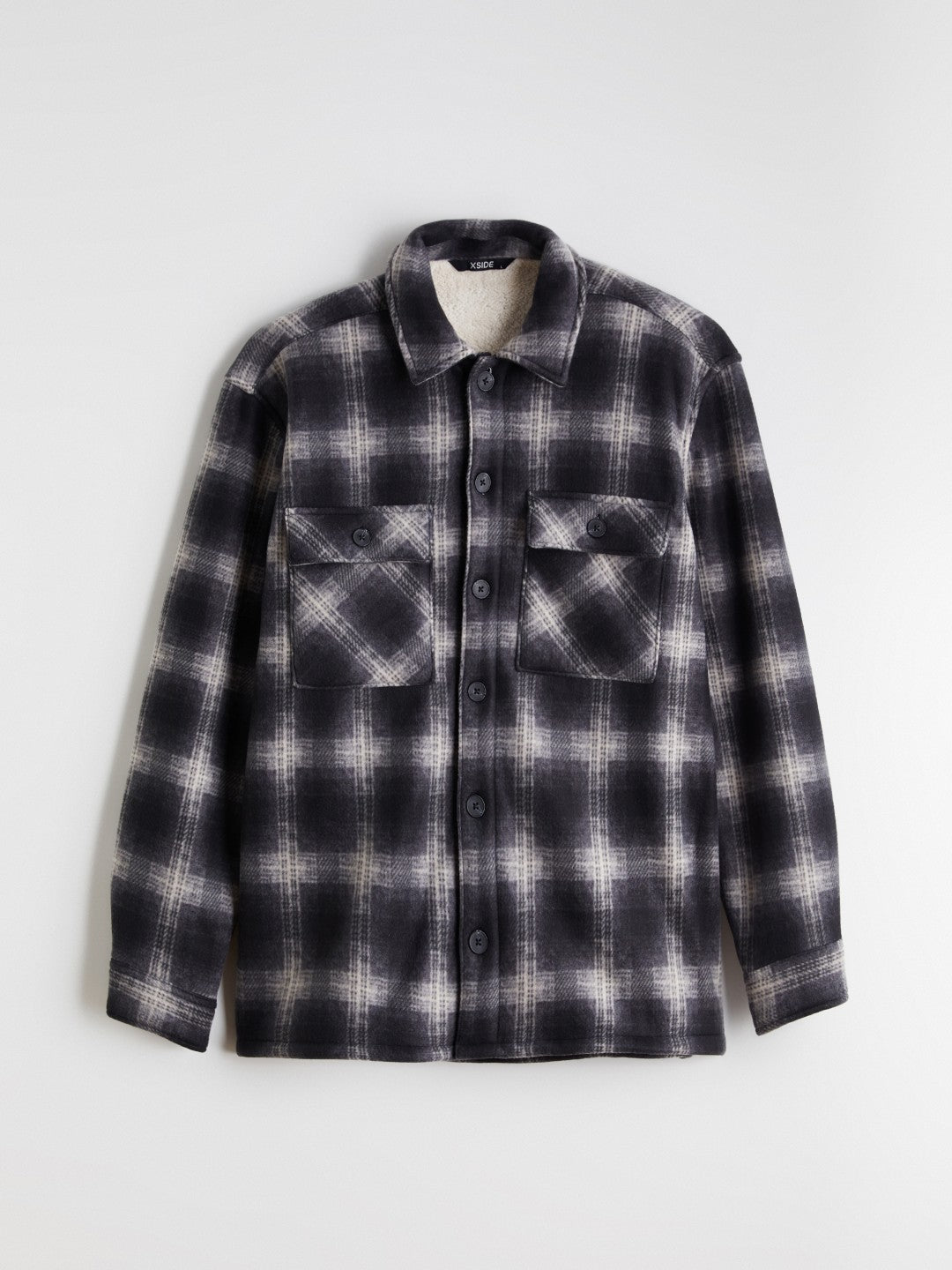 Xside Comfortable Fit Long Sleeve Plaid Men Shirt Jacket