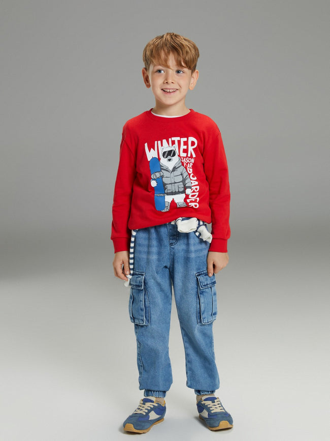 LCW Kids Printed Boys Thick Sweatshirt Main Image