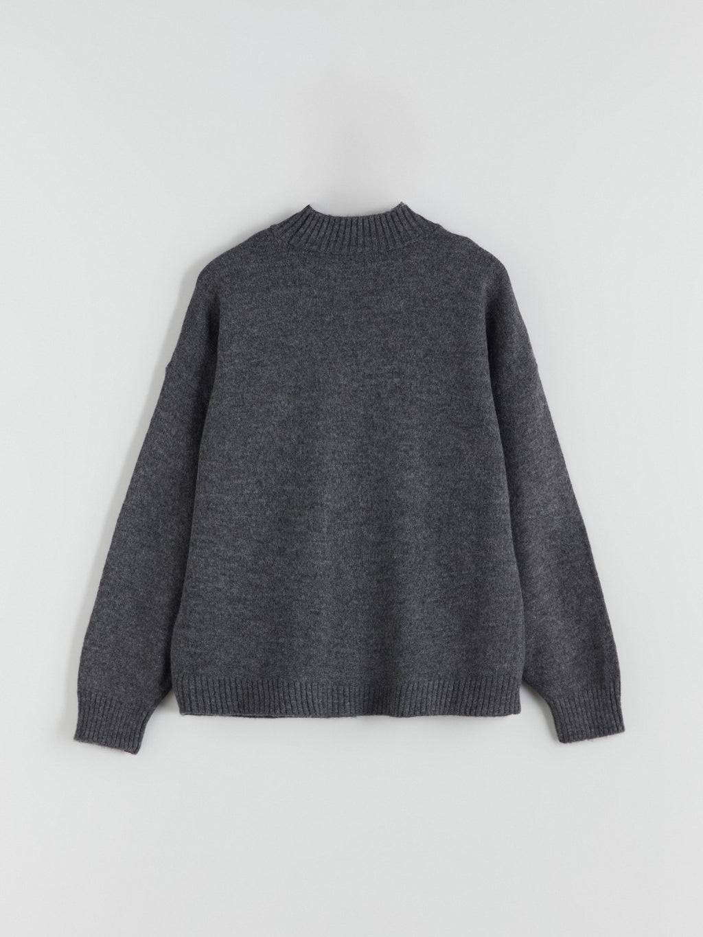 LCW Comfort Anthracite Crew Neck Embroidered Women Knitwear Sweater