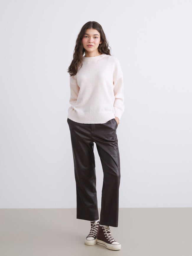 Xside Pink Crew Neck Oversize Women Knitwear Sweater Main Image