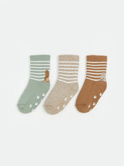 LCW Baby Green Patterned Baby Boy Socks 3-Pack
