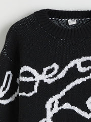 LCW Kids Crew Neck Patterned Girls Knitwear Sweater