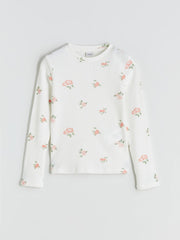 LCW Kids Crew Neck Floral Girls T-Shirt