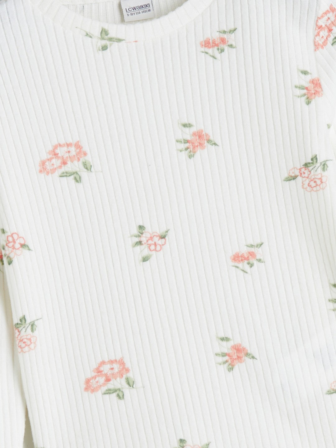 LCW Kids Crew Neck Floral Girls T-Shirt