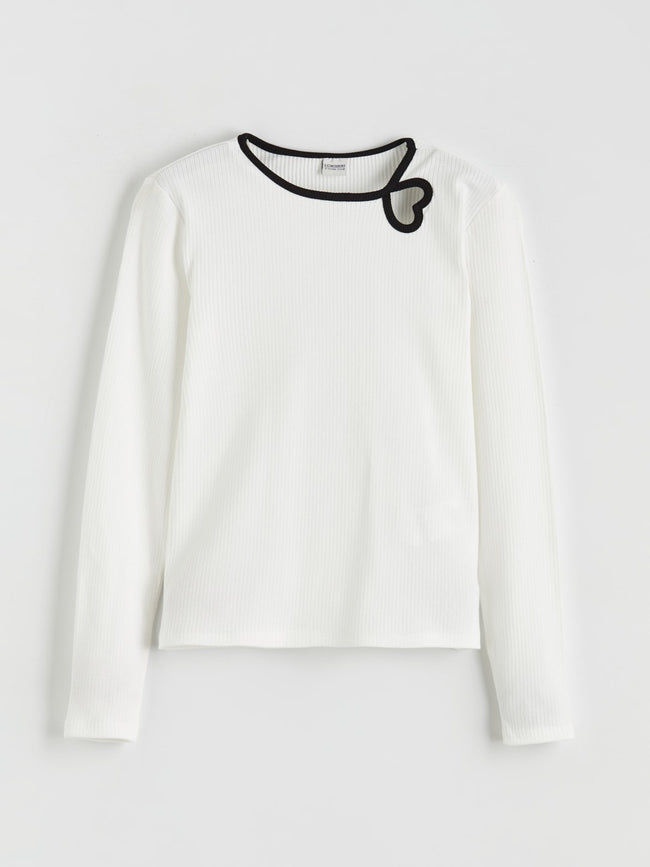 LCW Kids Girl Ecru T-Shirt Main Image