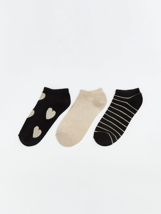 LCW Dream Patterned Women Trainer Socks 3-Pack Hover Image