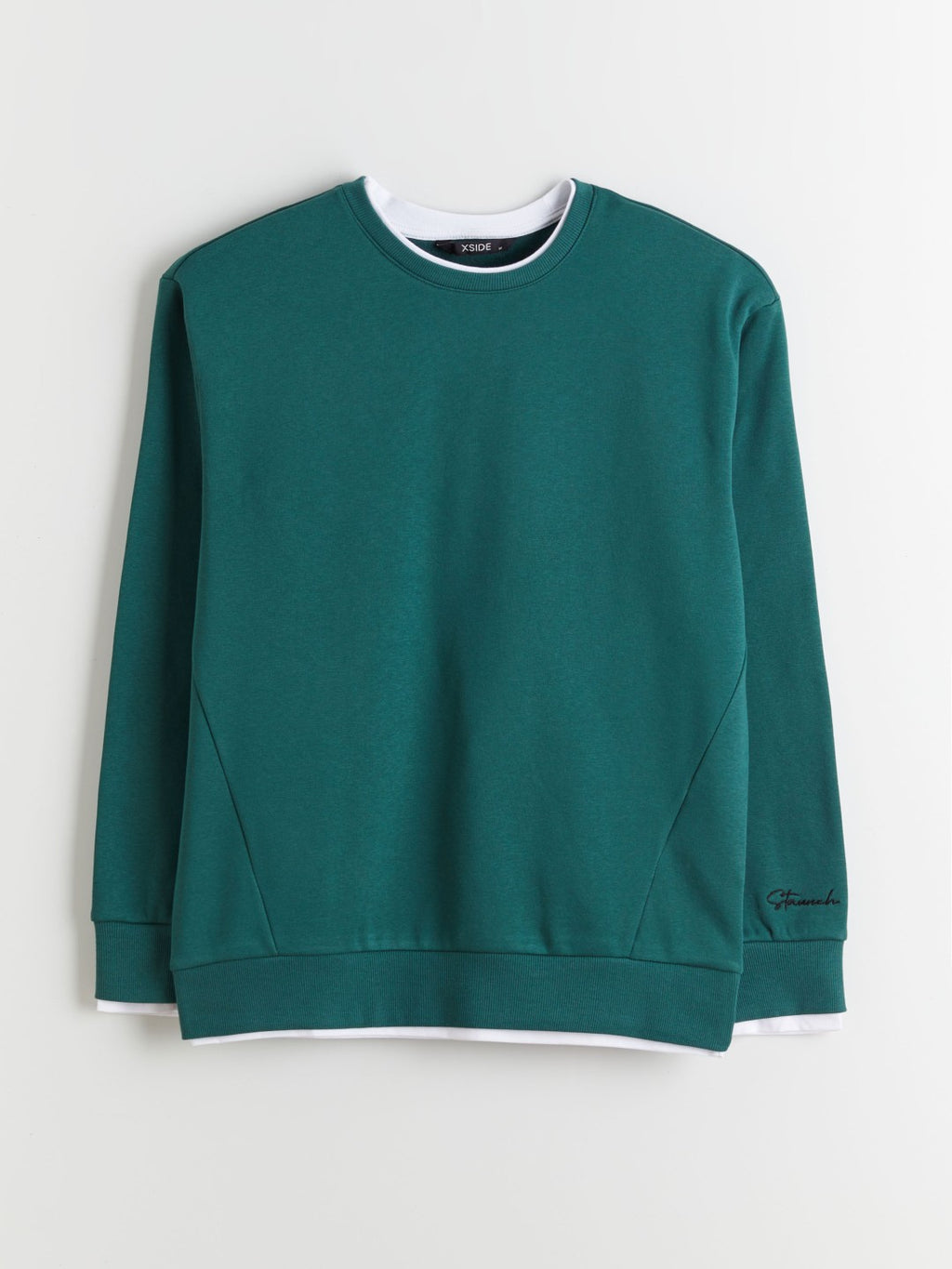 Xside Crew Neck Embroidered Men Thick Sweatshirt