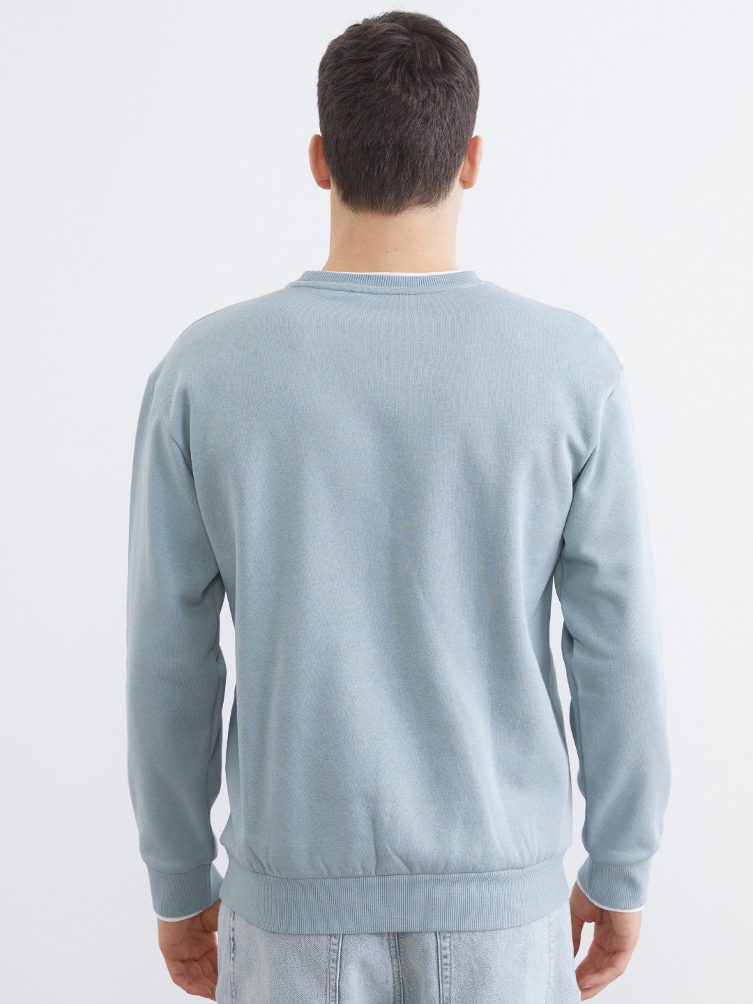 Xside Crew Neck Embroidered Men Thick Sweatshirt