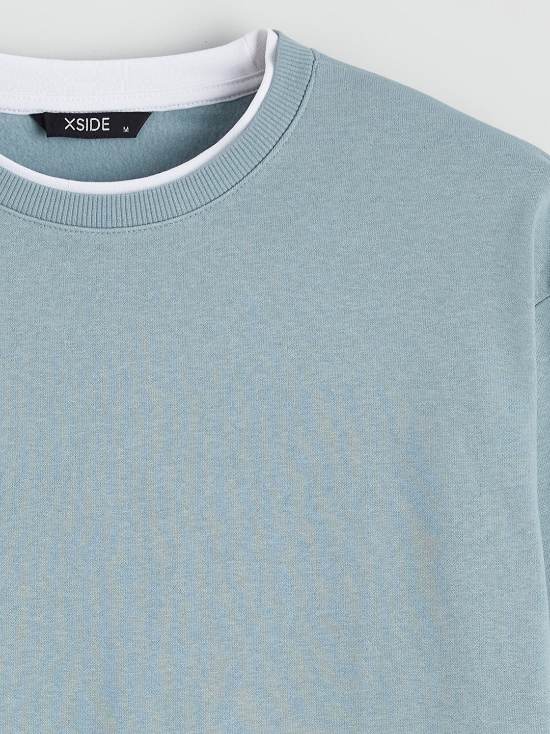 Xside Crew Neck Embroidered Men Thick Sweatshirt