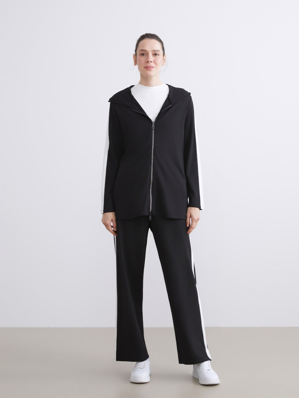 LCW Grace Black Hooded Women Cardigan