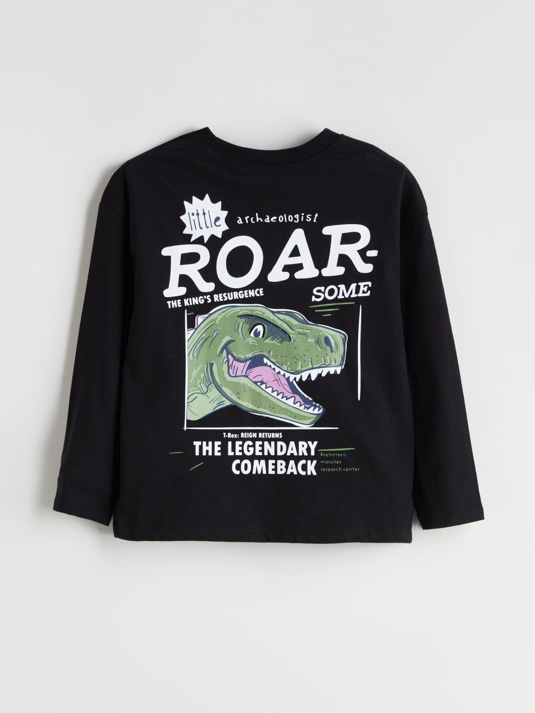 LCW Kids Black Crew Neck Printed Boys T-Shirt