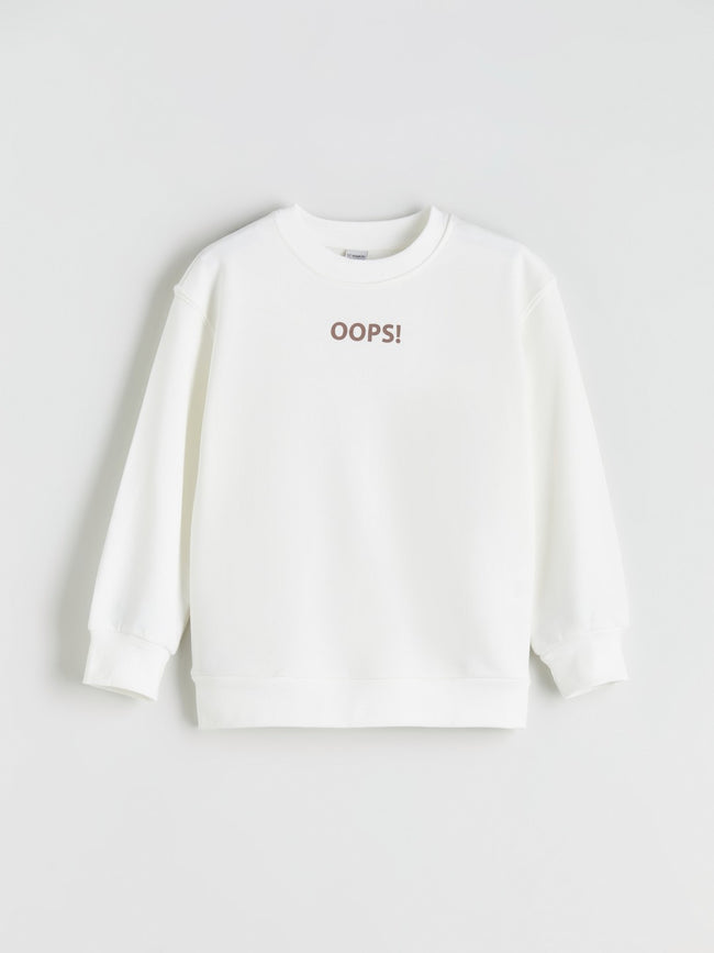 LCW Kids Beige Crew Neck Girls Sweatshirt Hover Image