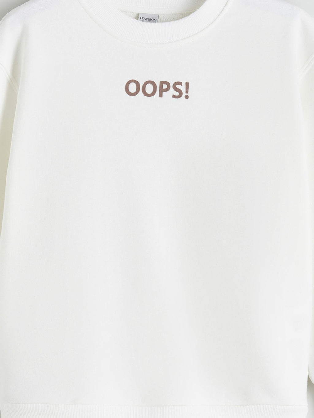 LCW Kids Beige Crew Neck Girls Sweatshirt