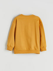 LCW Kids Yellow Crew Neck Printed Baby Boy Sweatshirt And Tracksuit Bottoms 2-Pack