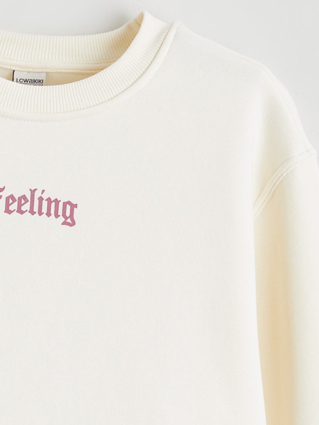 LCW Kids Crew Neck GirlS Thick Sweatshirt