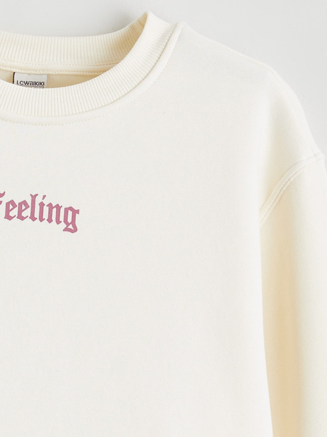 LCW Kids Crew Neck GirlS Thick Sweatshirt