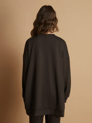 LCW Modest Brown Crew Neck Women Sweatshirt Tunic