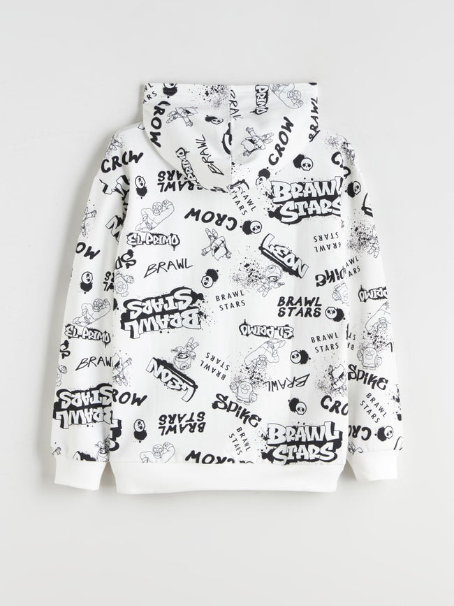 LCW Kids Hooded Brawl Stars Printed Boys Sweatshirt Main Image