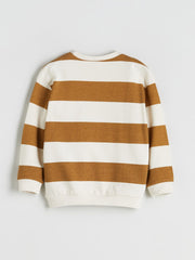 LCW Kids Beige Crew Neck Printed Boys Sweatshirt