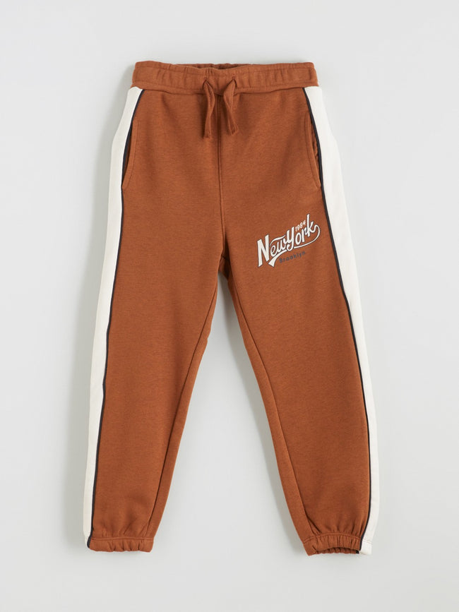 LCW Kids Brown Text Printed Boys Jogger Sweatpants Main Image