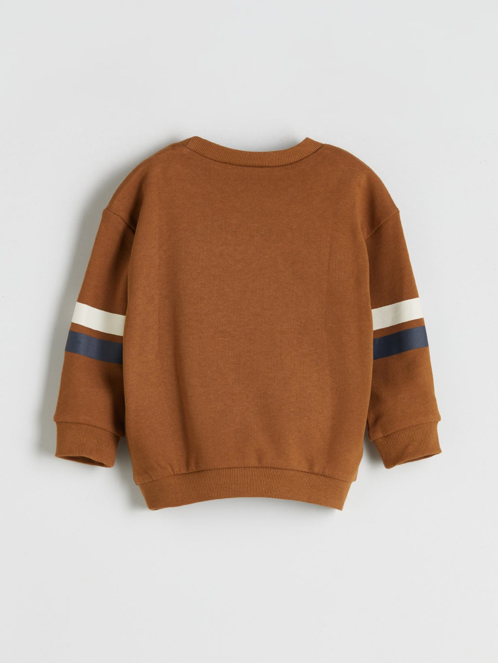LCW Kids Brown Crew Neck Printed Long Sleeve Baby Boy Sweatshirt