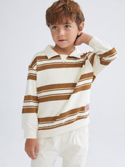 LCW Kids Beige Polo Neck Boys Sweatshirt