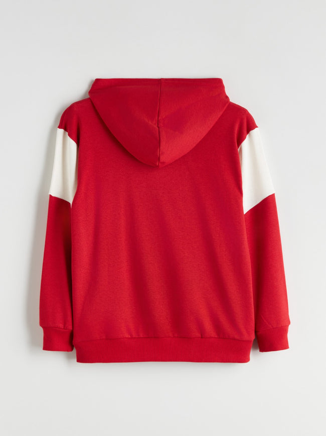 LCW Kids Red Hooded New York Printed Boys Sweatshirt Main Image