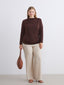LCW Classic Brown Crew Neck Gathered Women Bodysuit