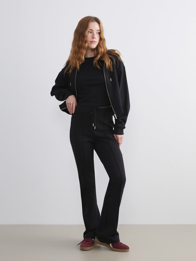 Xside Black Elastic Waist Women Tracksuit Bottoms Hover Image