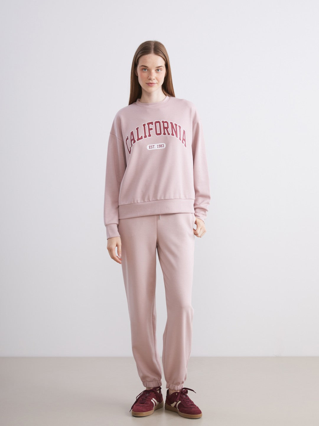 Xside Pink Elastic Waist Women Jogger Sweatpants