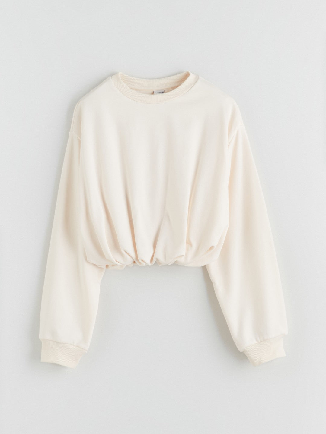 LCW Kids Ecru Crew Neck Basic Girls Sweatshirt