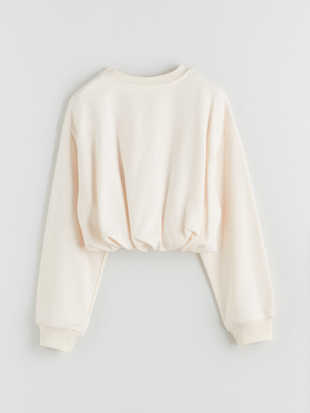 LCW Kids Ecru Crew Neck Basic Girls Sweatshirt