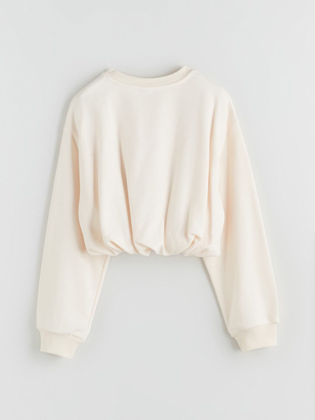 LCW Kids Ecru Crew Neck Basic Girls Sweatshirt