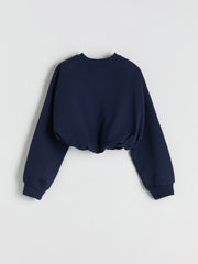 LCW Kids Navy Blue Girls Zippered Sweatshirt