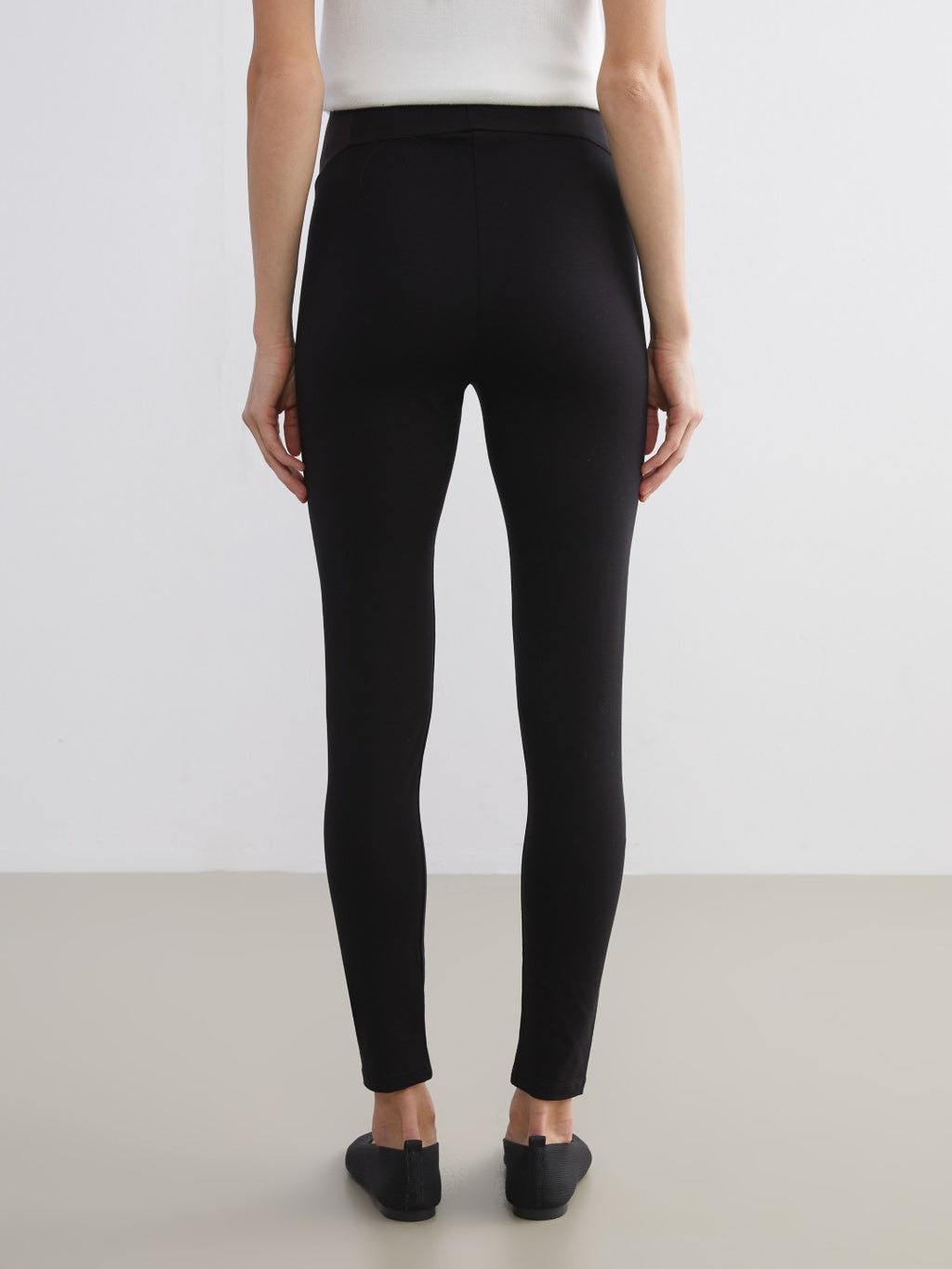 LCW Maternity Black Elastic Waistband And Abdominal Panel Maternity Leggings