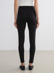 LCW Maternity Black Elastic Waistband And Abdominal Panel Maternity Leggings