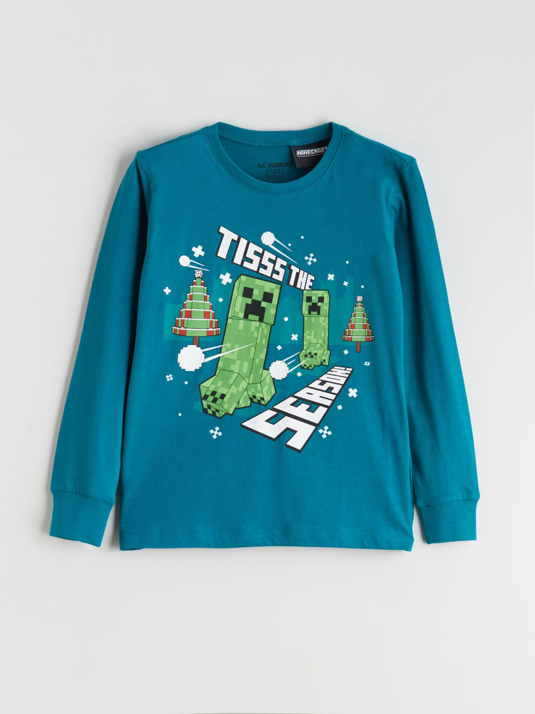 LCW Kids Crew Neck Minecraft Printed Boys Pyjama Set