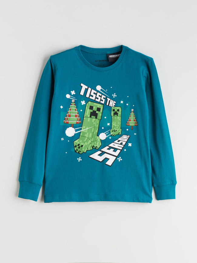 LCW Kids Crew Neck Minecraft Printed Boys Pyjama Set Main Image