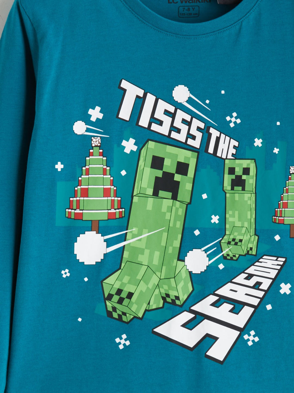 LCW Kids Crew Neck Minecraft Printed Boys Pyjama Set