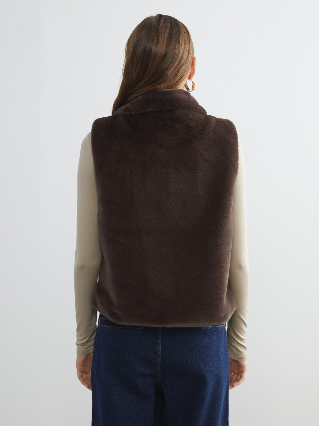 LCW Vision Stand Collar Women Fur Vest