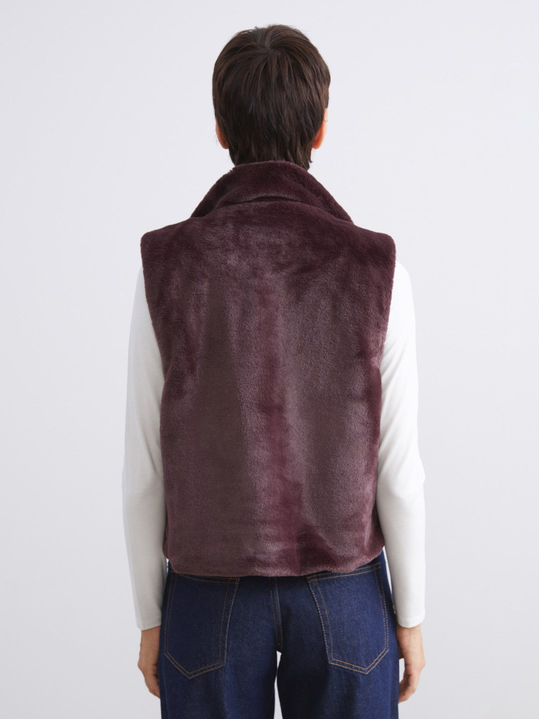 LCW Vision Stand Collar Women Fur Vest